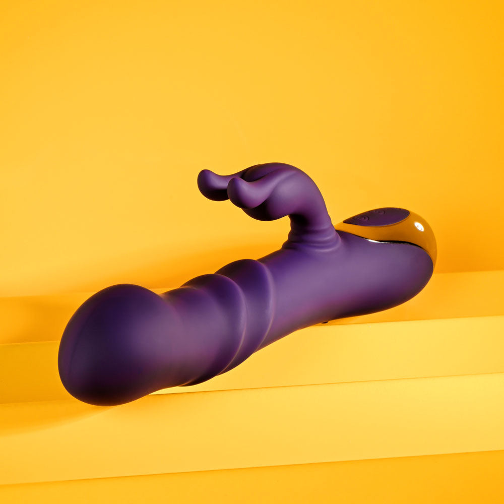 Playboy Pleasure BUNNY PUNCH - Purple 24.4 cm USB Rechargeable Twirling Rabbit Vibrator - PB-RS-5650-2