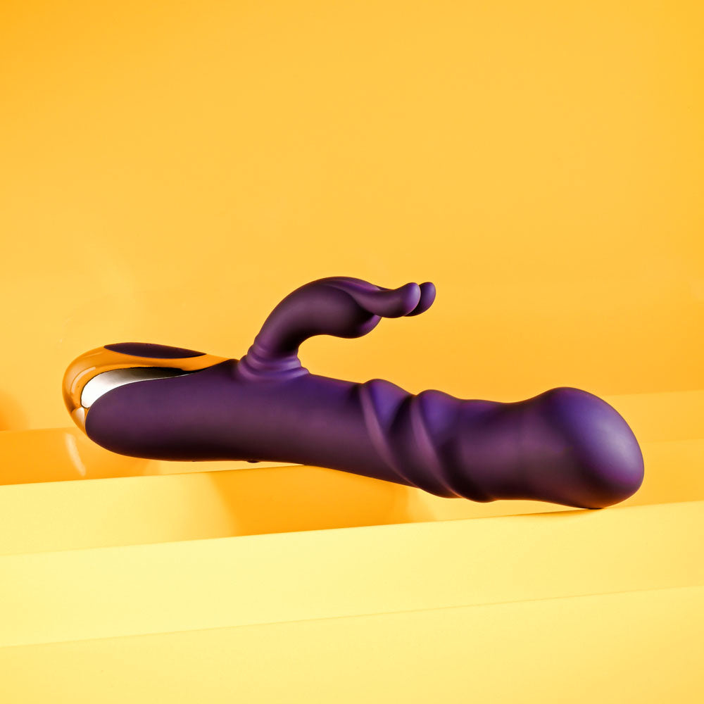 Playboy Pleasure BUNNY PUNCH - Purple 24.4 cm USB Rechargeable Twirling Rabbit Vibrator - PB-RS-5650-2