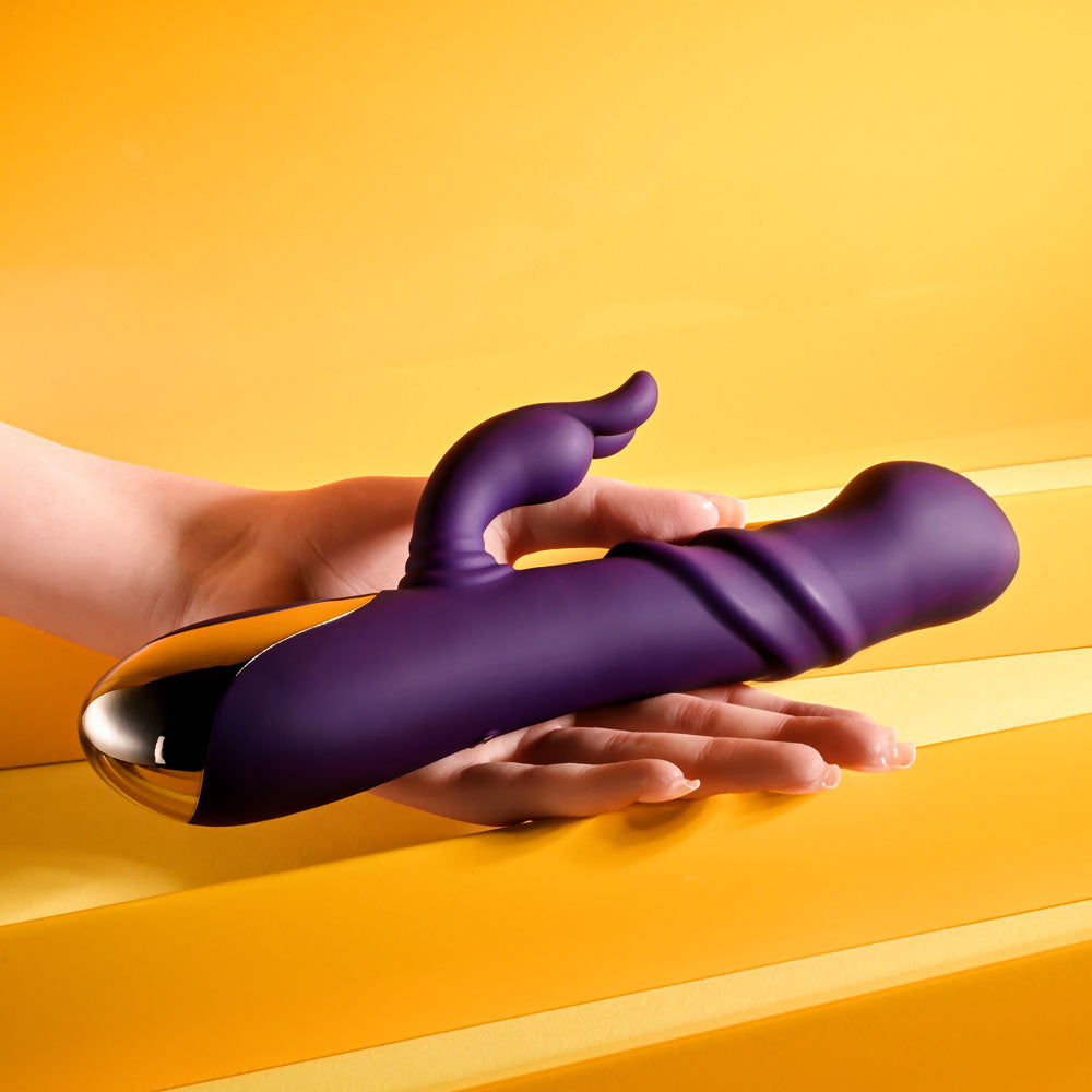 Playboy Pleasure BUNNY PUNCH - Purple 24.4 cm USB Rechargeable Twirling Rabbit Vibrator - PB-RS-5650-2
