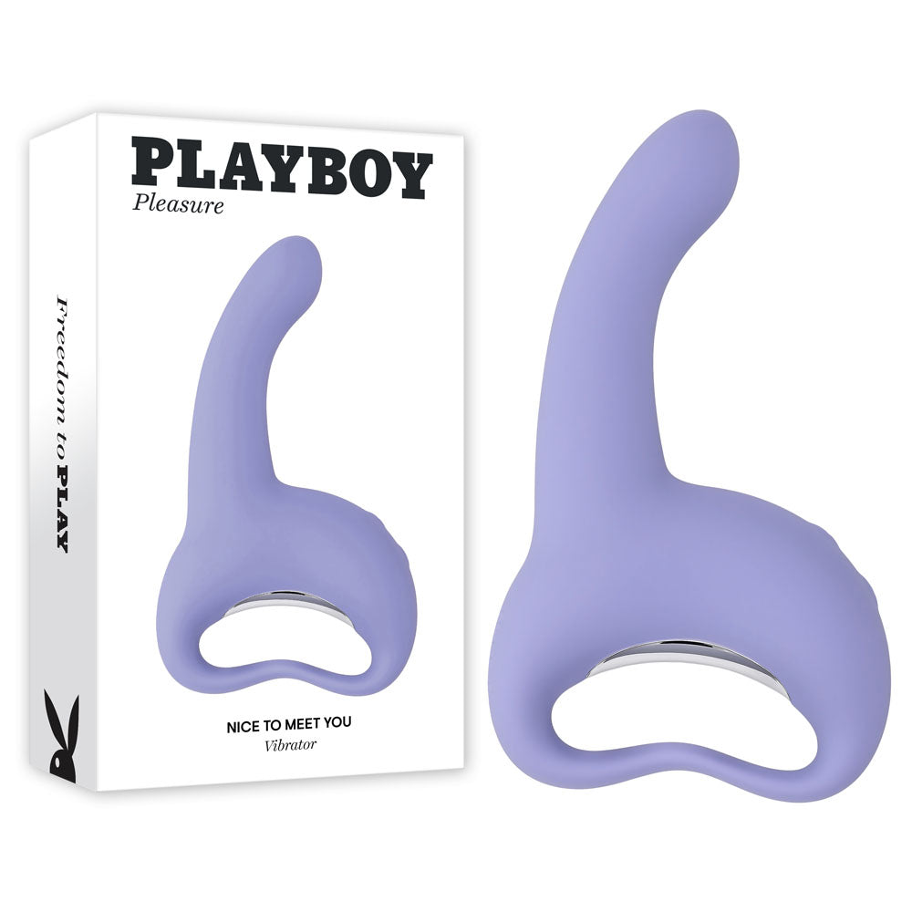 Playboy Pleasure NICE TO MEET YOU - Purple 19.5 cm USB Rechargeable Vibrator - PB-RS-5735-2