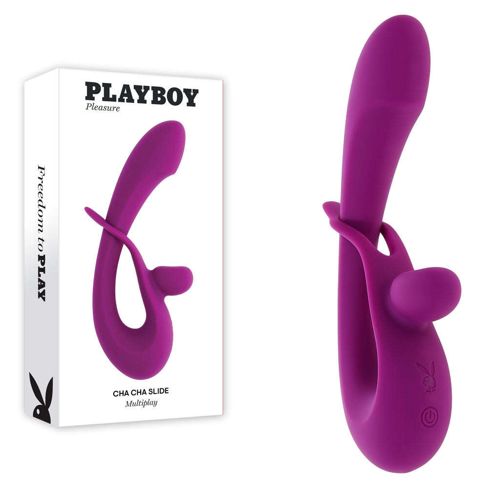 Playboy Pleasure CHA CHA SLIDE - Purple 20 cm USB Rechargeable Rabbit Vibrator - PB-RS-5803-2