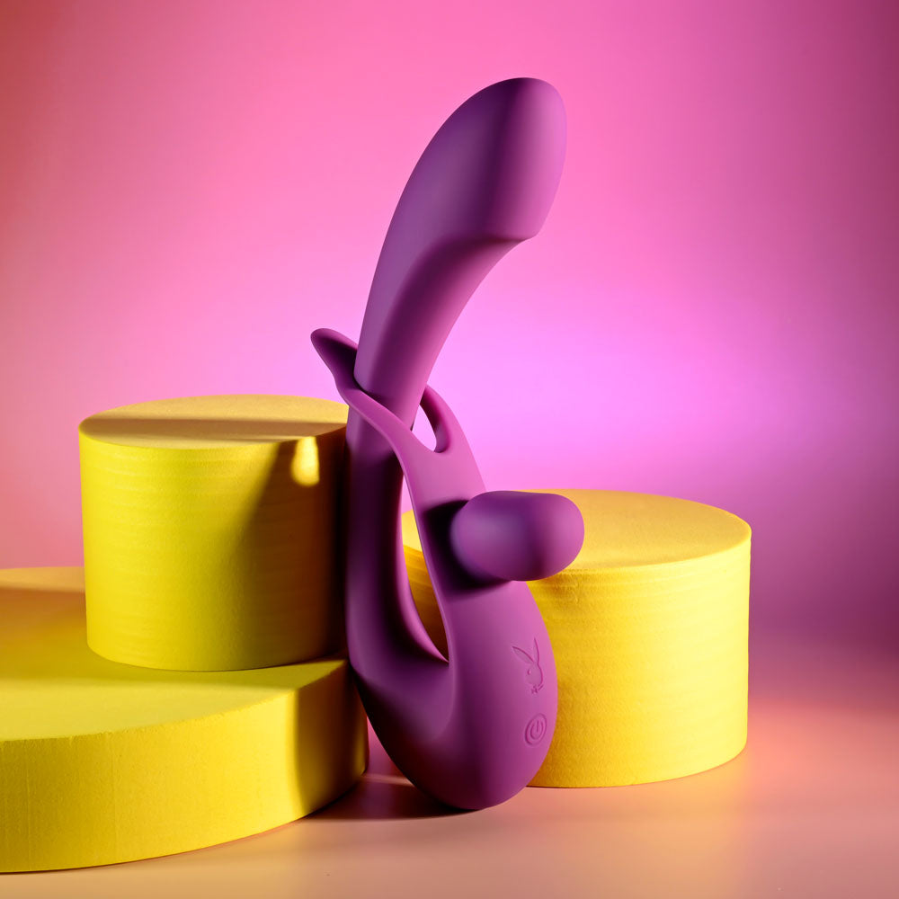 Playboy Pleasure CHA CHA SLIDE - Purple 20 cm USB Rechargeable Rabbit Vibrator - PB-RS-5803-2