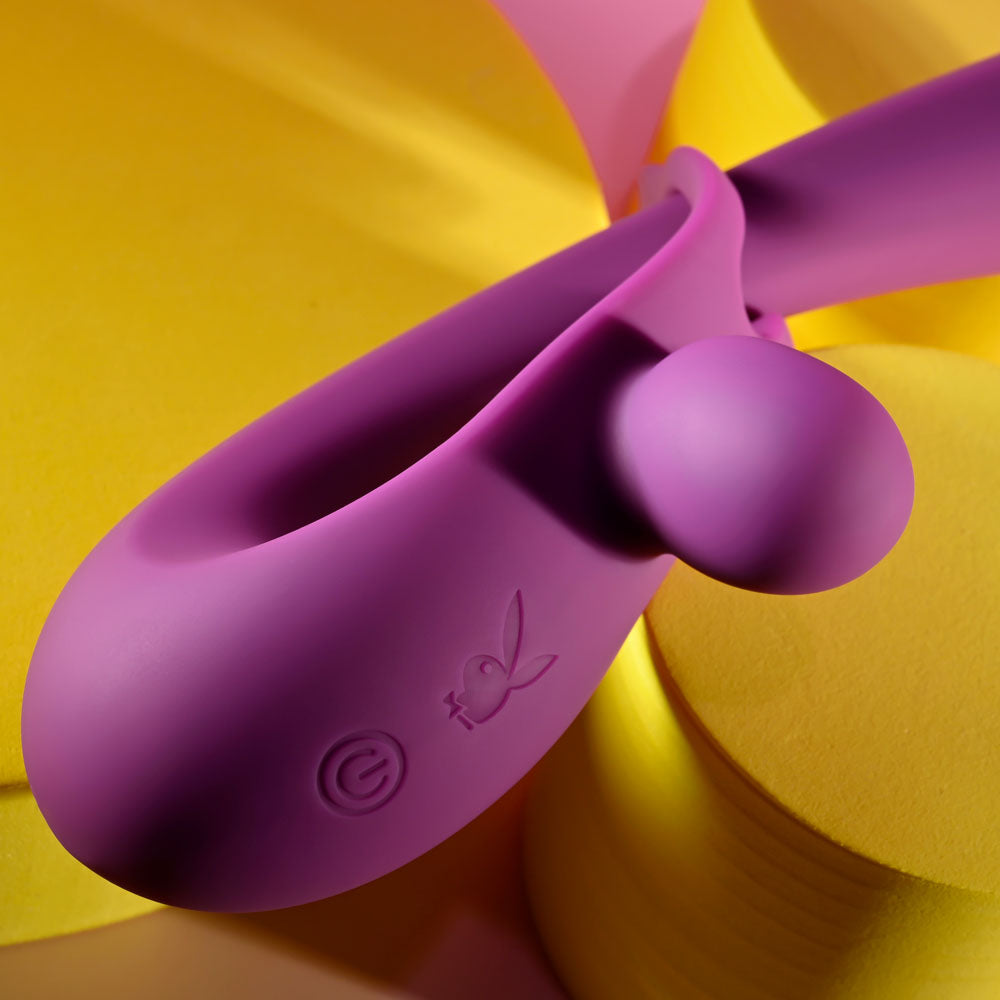 Playboy Pleasure CHA CHA SLIDE - Purple 20 cm USB Rechargeable Rabbit Vibrator - PB-RS-5803-2