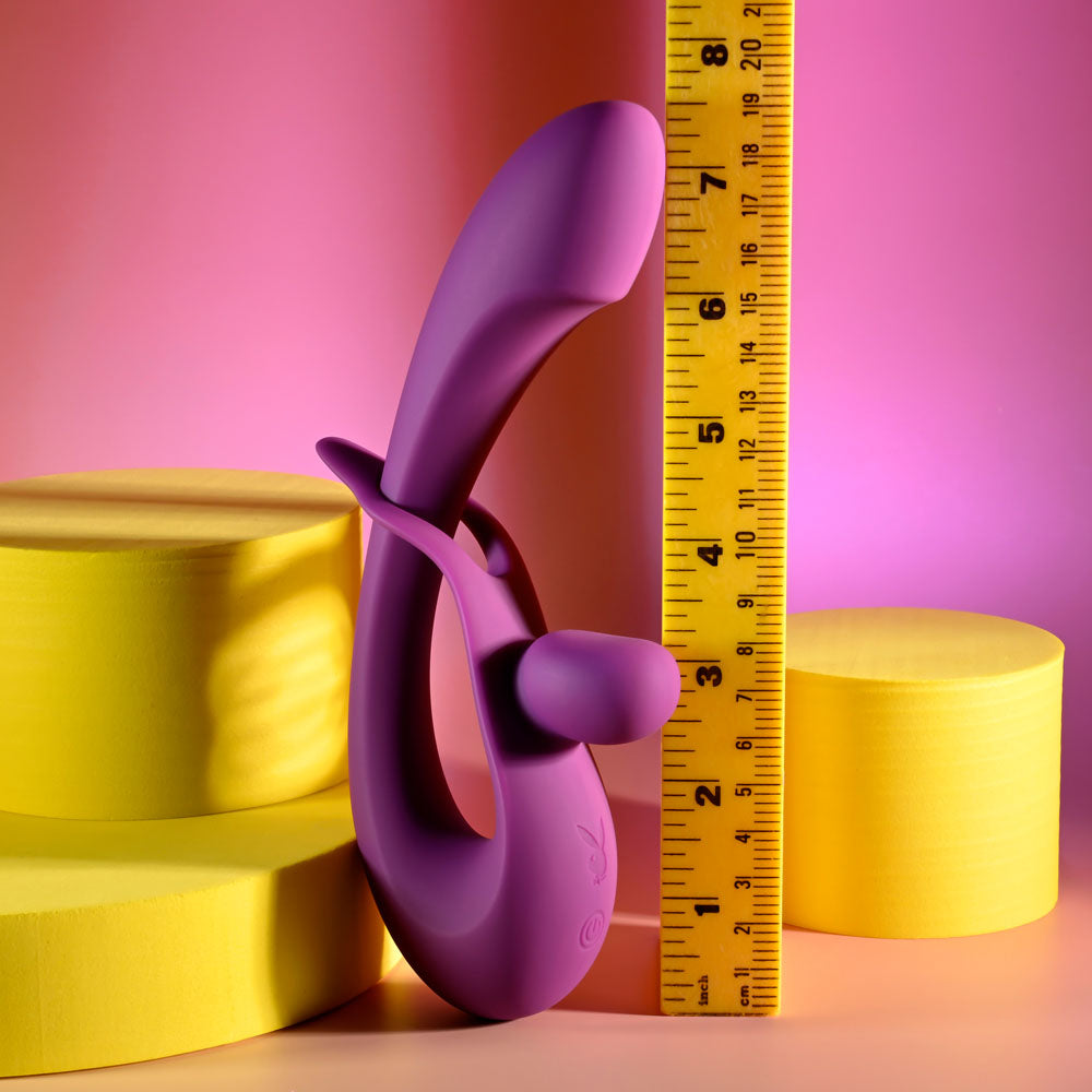 Playboy Pleasure CHA CHA SLIDE - Purple 20 cm USB Rechargeable Rabbit Vibrator - PB-RS-5803-2