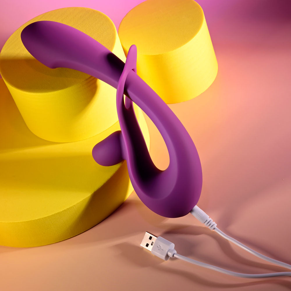 Playboy Pleasure CHA CHA SLIDE - Purple 20 cm USB Rechargeable Rabbit Vibrator - PB-RS-5803-2