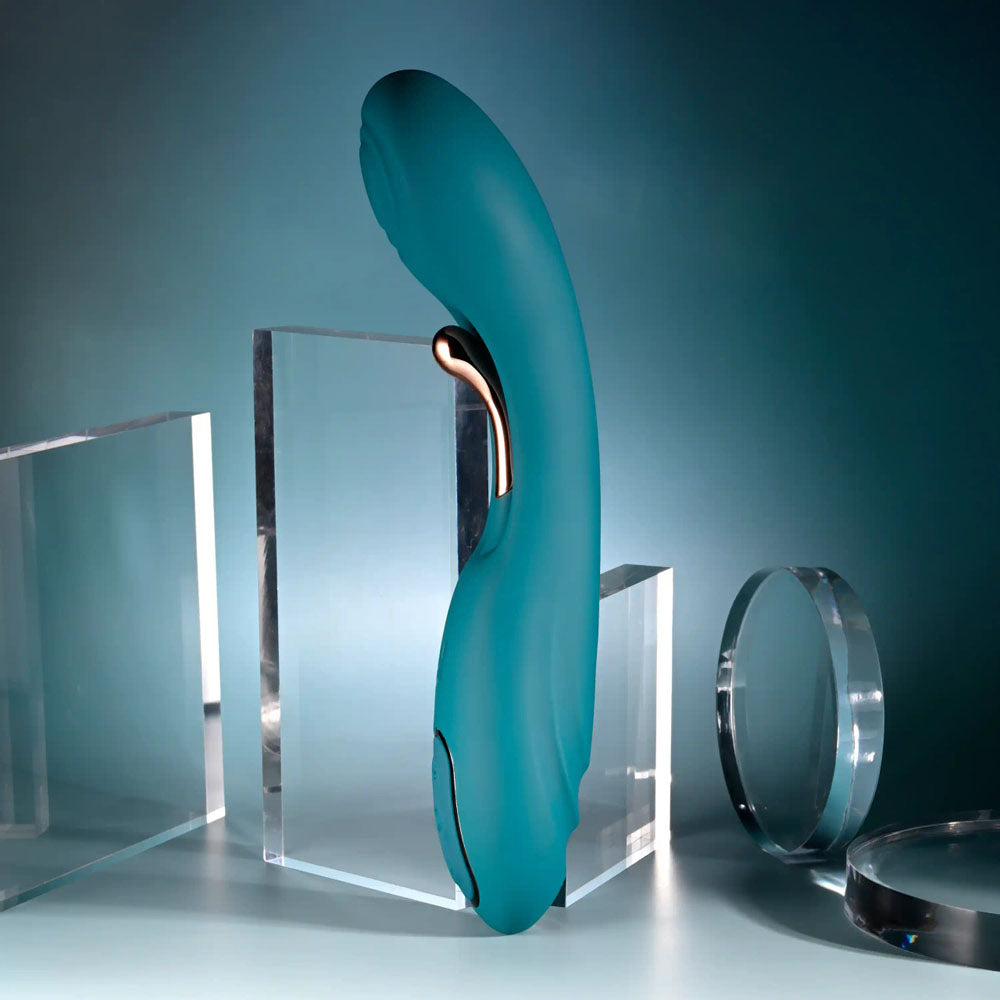 Playboy Pleasure AURELIE - Green 22.7 cm USB Rechargeable Vibrator with Internal Flicker - PB-RS-5964-2