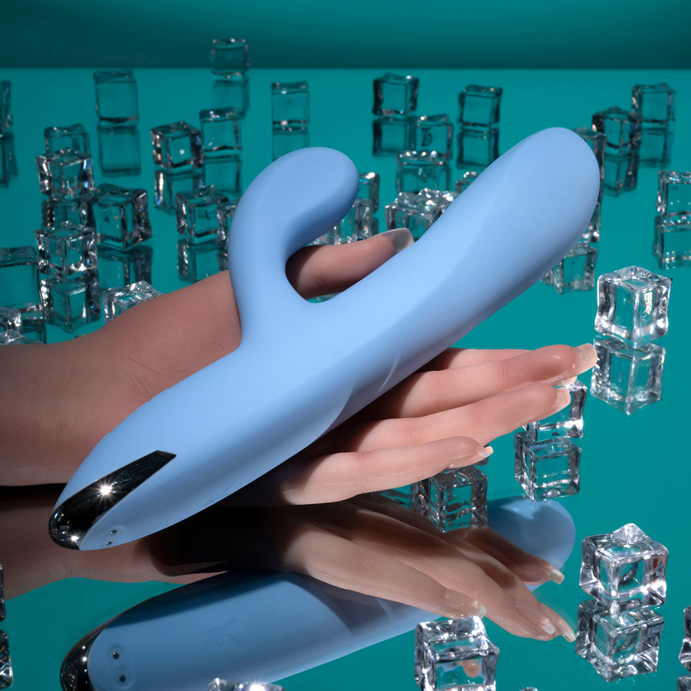 Playboy Pleasure UP AND AWAY - Blue 26.7 cm USB Rechargeable Rabbit Vibrator - PB-RS-6237-2