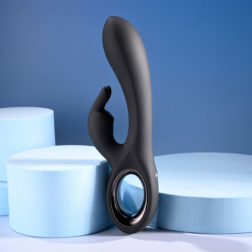 Playboy Pleasure LATE NIGHT BUNNY - Black 20 cm USB Rechargeable Rabbit Vibrator - PB-RS-6251-2