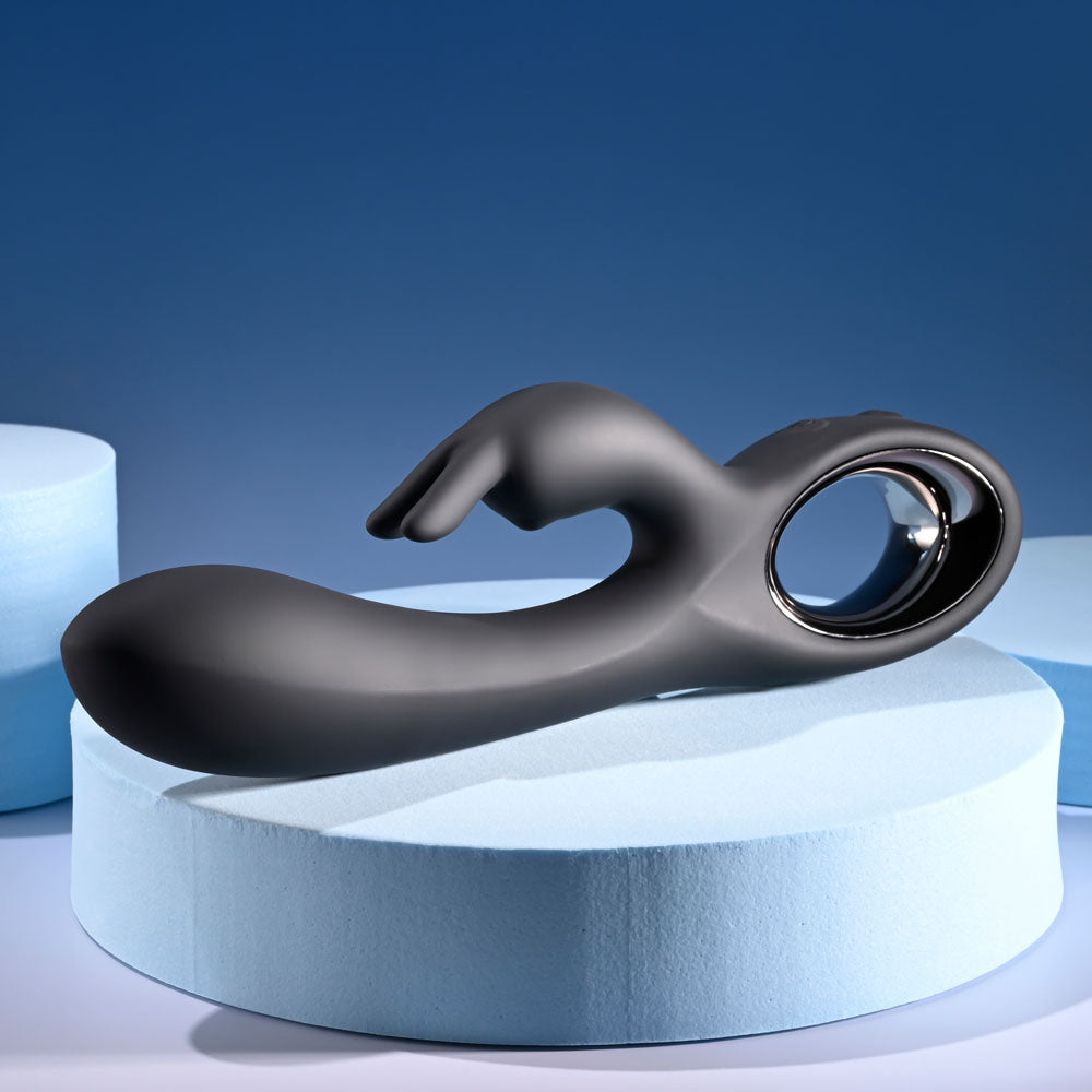 Playboy Pleasure LATE NIGHT BUNNY - Black 20 cm USB Rechargeable Rabbit Vibrator - PB-RS-6251-2