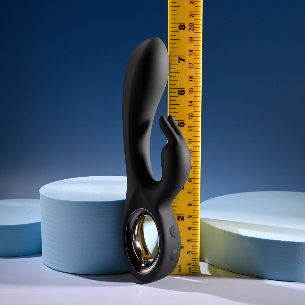 Playboy Pleasure LATE NIGHT BUNNY - Black 20 cm USB Rechargeable Rabbit Vibrator - PB-RS-6251-2