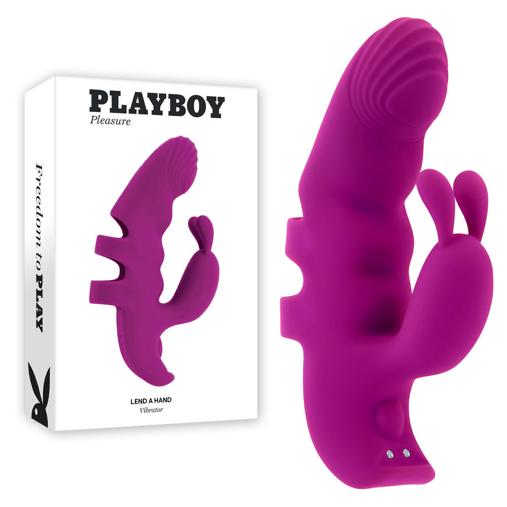 Playboy Pleasure LEND A HAND - Purple USB Rechargeable Finger Vibrator - PB-RS-6275-2