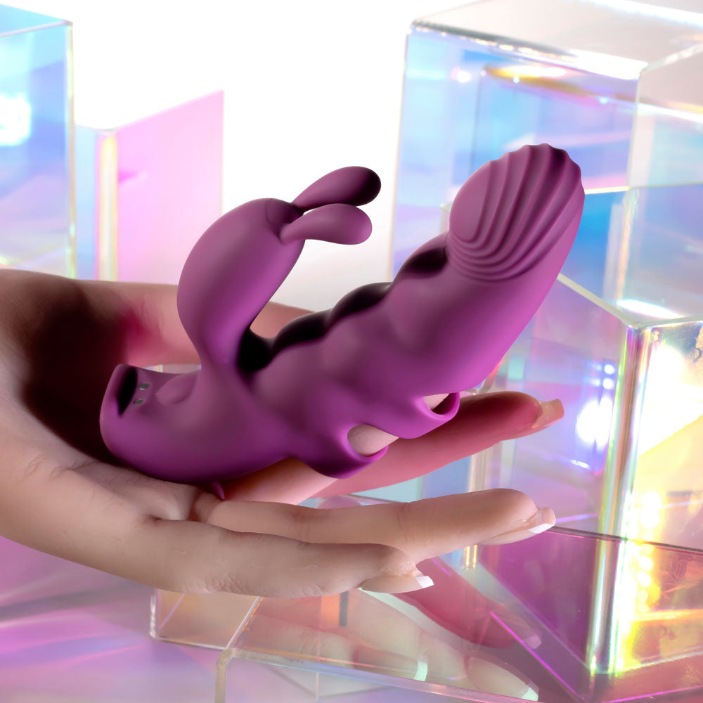 Playboy Pleasure LEND A HAND - Purple USB Rechargeable Finger Vibrator - PB-RS-6275-2