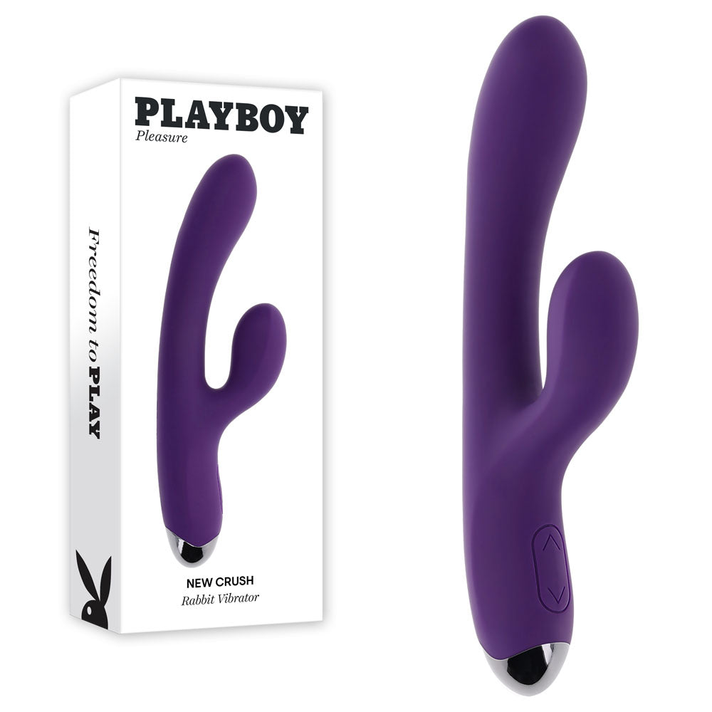 Playboy Pleasure NEW CRUSH - Purple 20.6 cm USB Rechargeable Rabbit Vibrator - PB-RS-6282-2