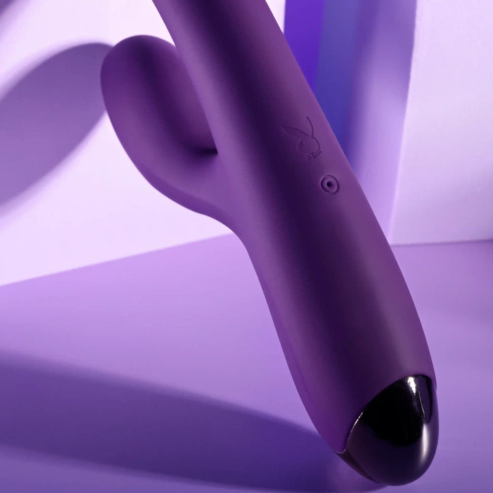 Playboy Pleasure NEW CRUSH - Purple 20.6 cm USB Rechargeable Rabbit Vibrator - PB-RS-6282-2