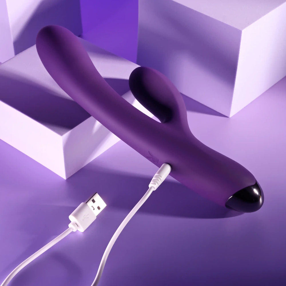 Playboy Pleasure NEW CRUSH - Purple 20.6 cm USB Rechargeable Rabbit Vibrator - PB-RS-6282-2