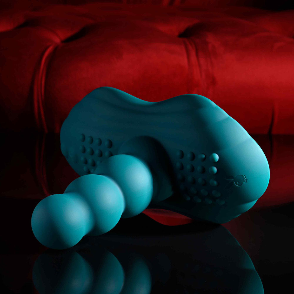 Playboy Pleasure HAVE A SEAT - Green USB Rechargeable Rideable Vibrator and Grinder Pad with Remote - PB-RS-6367-2