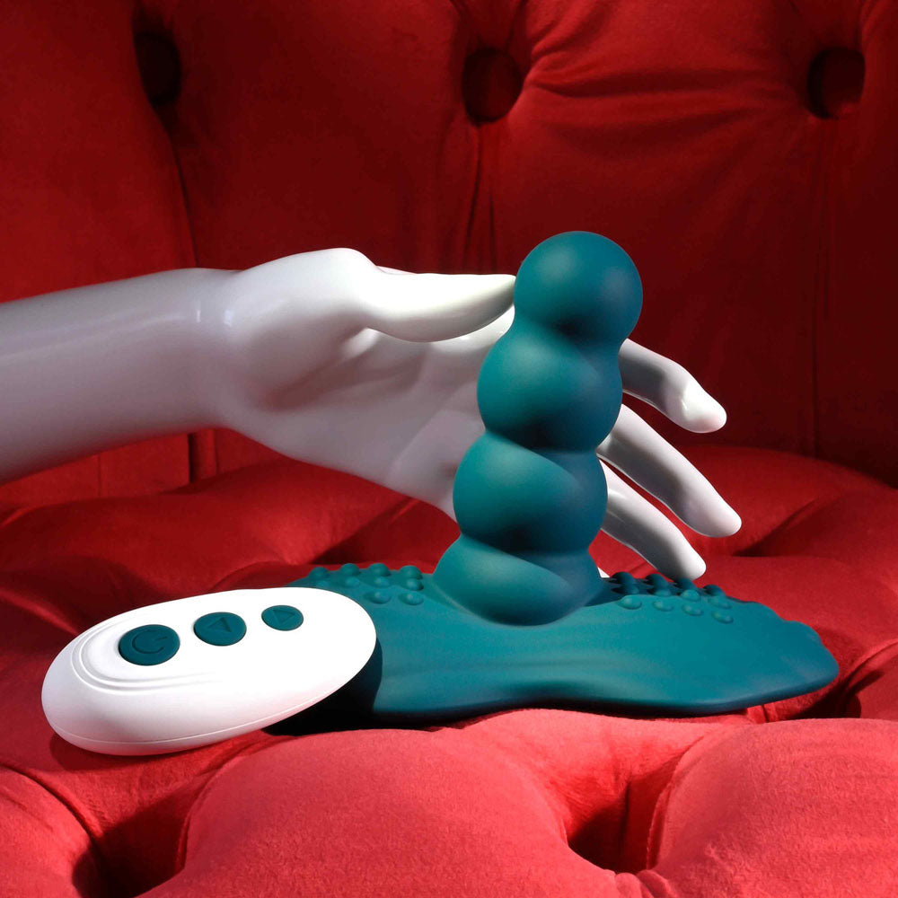 Playboy Pleasure HAVE A SEAT - Green USB Rechargeable Rideable Vibrator and Grinder Pad with Remote - PB-RS-6367-2