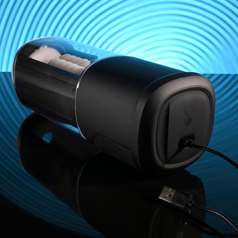 Playboy Pleasure SIDE PIECE - USB Rechargeable Warming Auto Stroker - PB-RS-6565-2