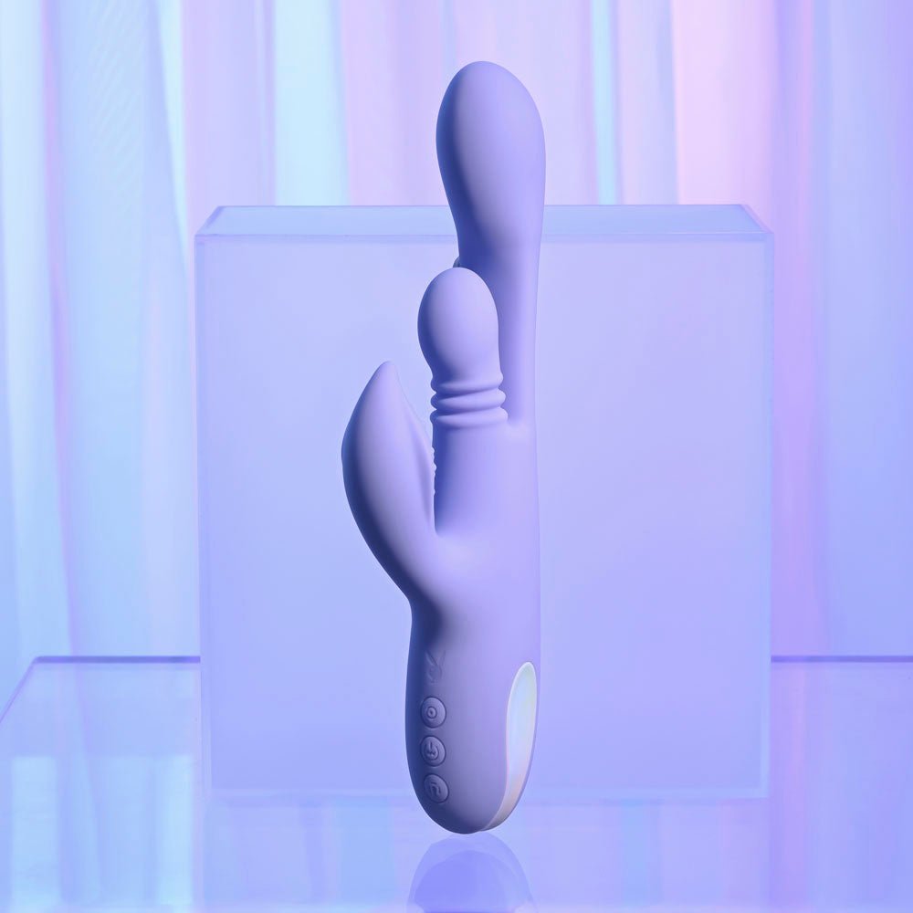 Playboy Pleasure NUBBIN RUBBIN - Purple 24.1 cm USB Rechargeable Thrusting Rabbit Vibrator - PB-RS-6695-2