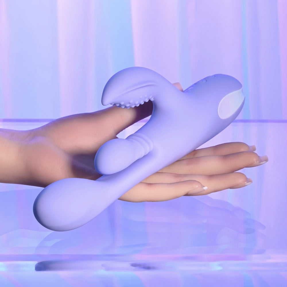 Playboy Pleasure NUBBIN RUBBIN - Purple 24.1 cm USB Rechargeable Thrusting Rabbit Vibrator - PB-RS-6695-2