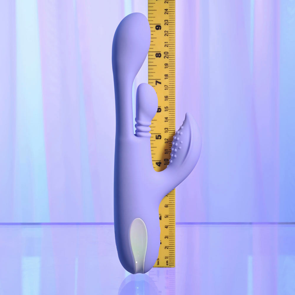 Playboy Pleasure NUBBIN RUBBIN - Purple 24.1 cm USB Rechargeable Thrusting Rabbit Vibrator - PB-RS-6695-2