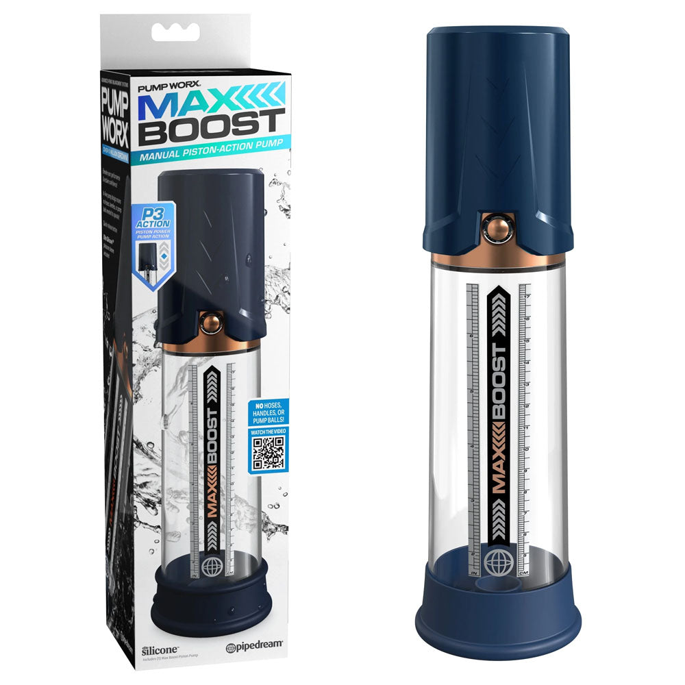 Pump Worx Max Boost - Blue - Blue Penis Pump - PD3249-25