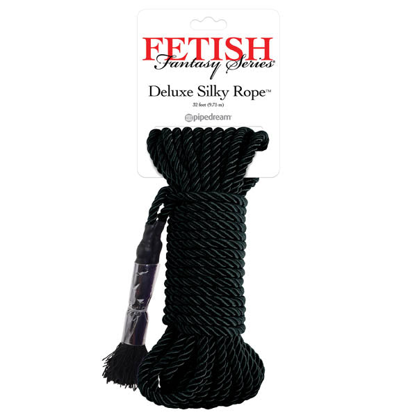 Fetish Fantasy Series Deluxe Silky Rope - Black Bondage Rope - 9.75 m Length - PD3865-23