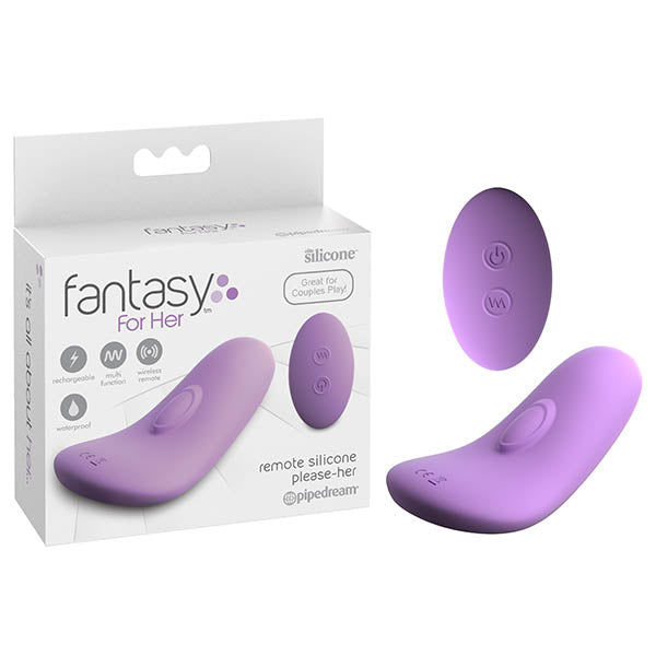 Fantasy For Her Remote Silicone Please-Her - Purple USB Rechargeable Stimulator with Wireless Remote - PD4935-12