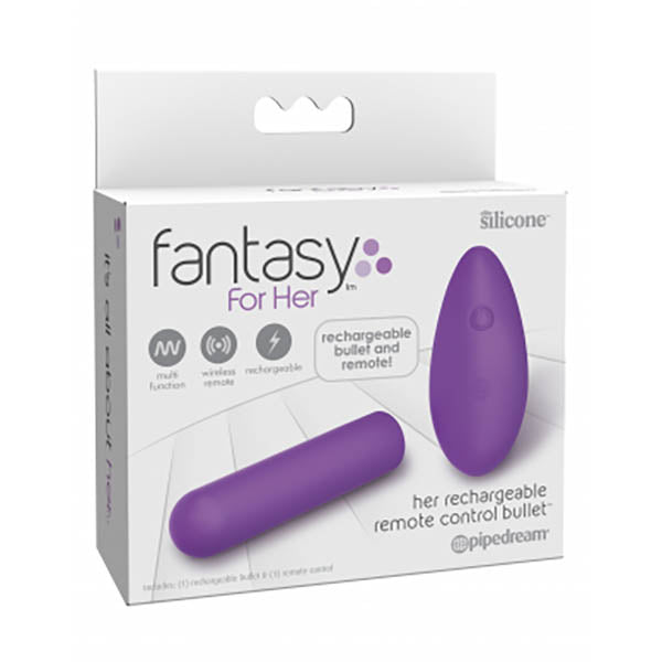 Fantasy For Her Rechargeable Remote Control Bullet - Purple USB Rechargeable Bullet with Wireless Remote - PD4946-12