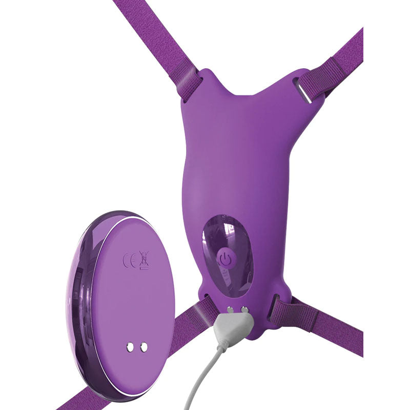 Fantasy For Her Ultimate Butterfly Strap-On - Purple USB Rechargeable Strap-On Stimulator - PD4961-12