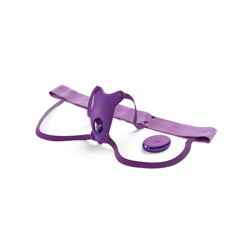 Fantasy For Her Ultimate Butterfly Strap-On - Purple USB Rechargeable Strap-On Stimulator - PD4961-12