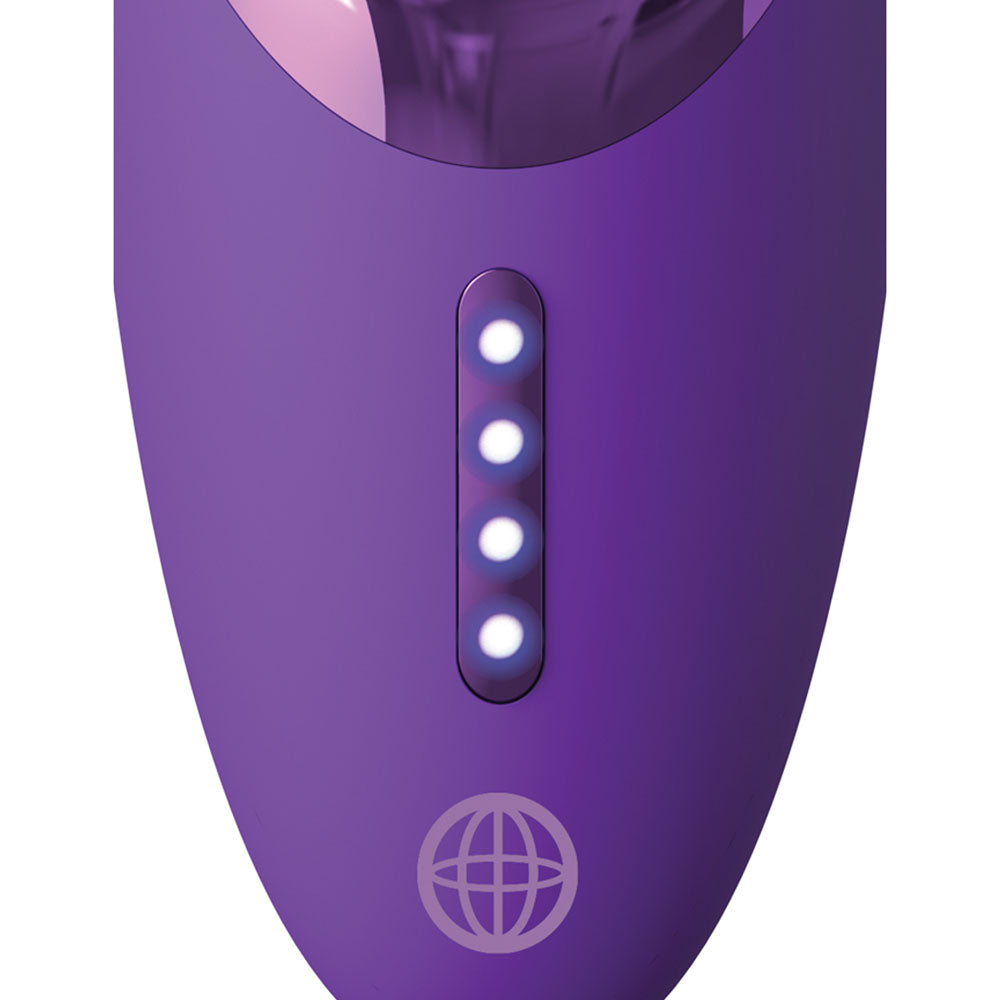 Fantasy For Her Pleasure Sucker - Purple USB Rechargeable Sucking, Licking & Vibrating Stimulator - PD4969-12