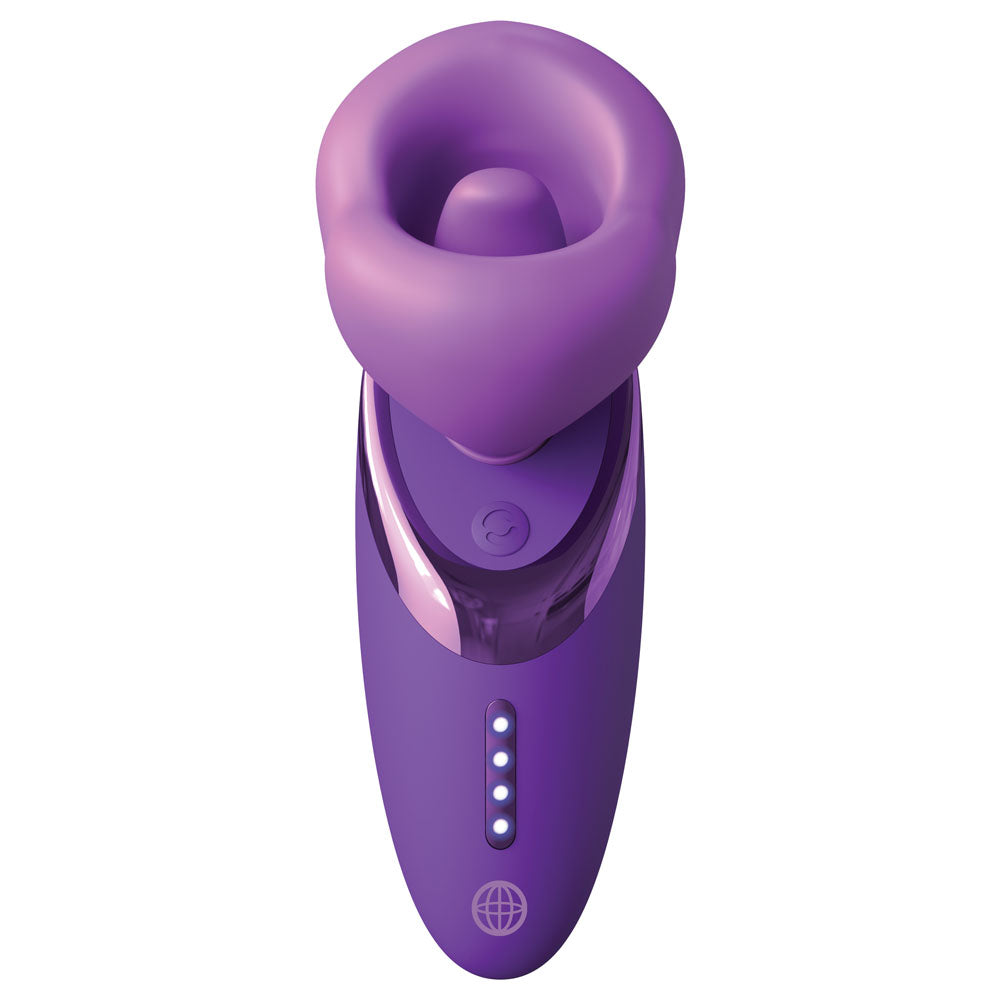 Fantasy For Her Pleasure Sucker - Purple USB Rechargeable Sucking, Licking & Vibrating Stimulator - PD4969-12