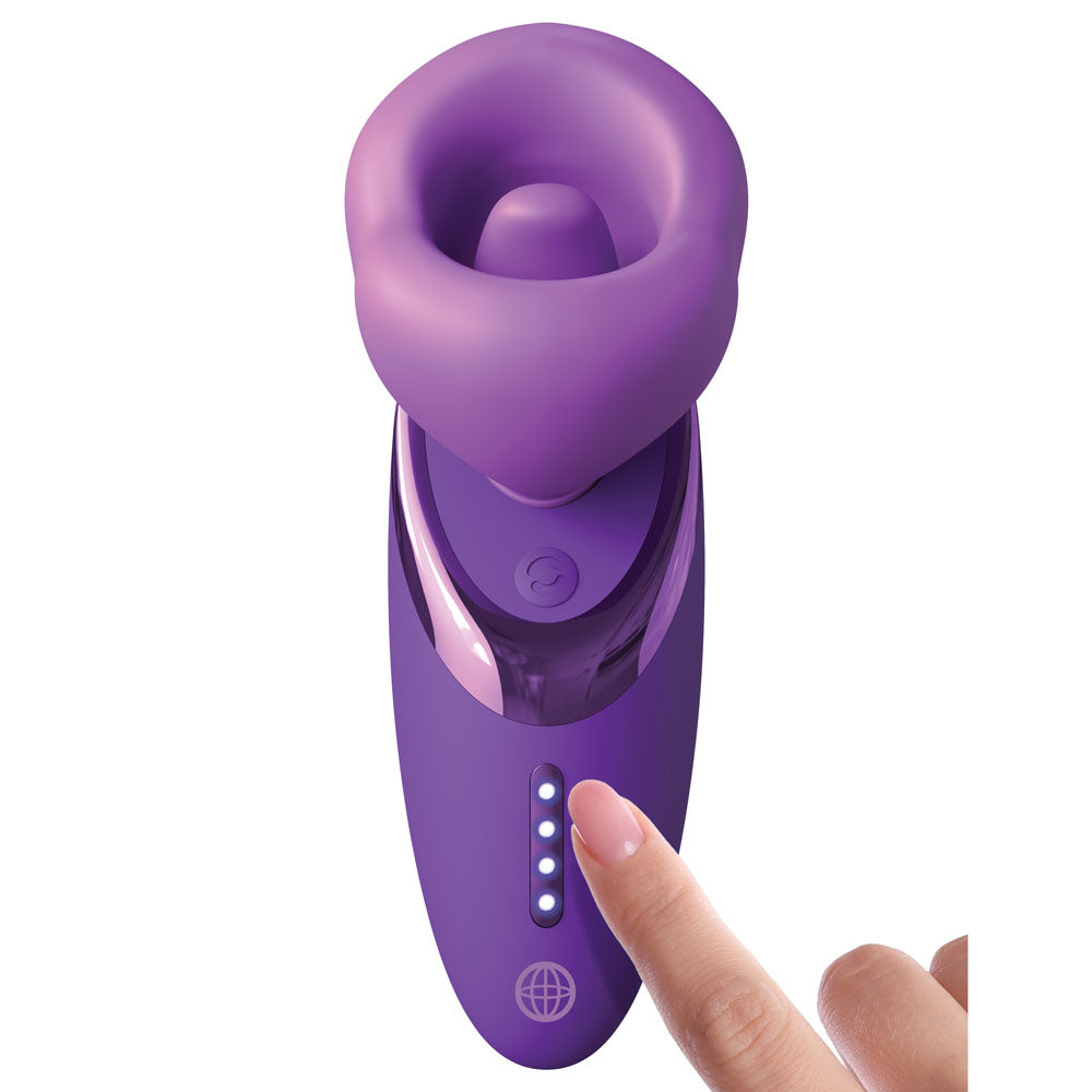 Fantasy For Her Pleasure Sucker - Purple USB Rechargeable Sucking, Licking & Vibrating Stimulator - PD4969-12