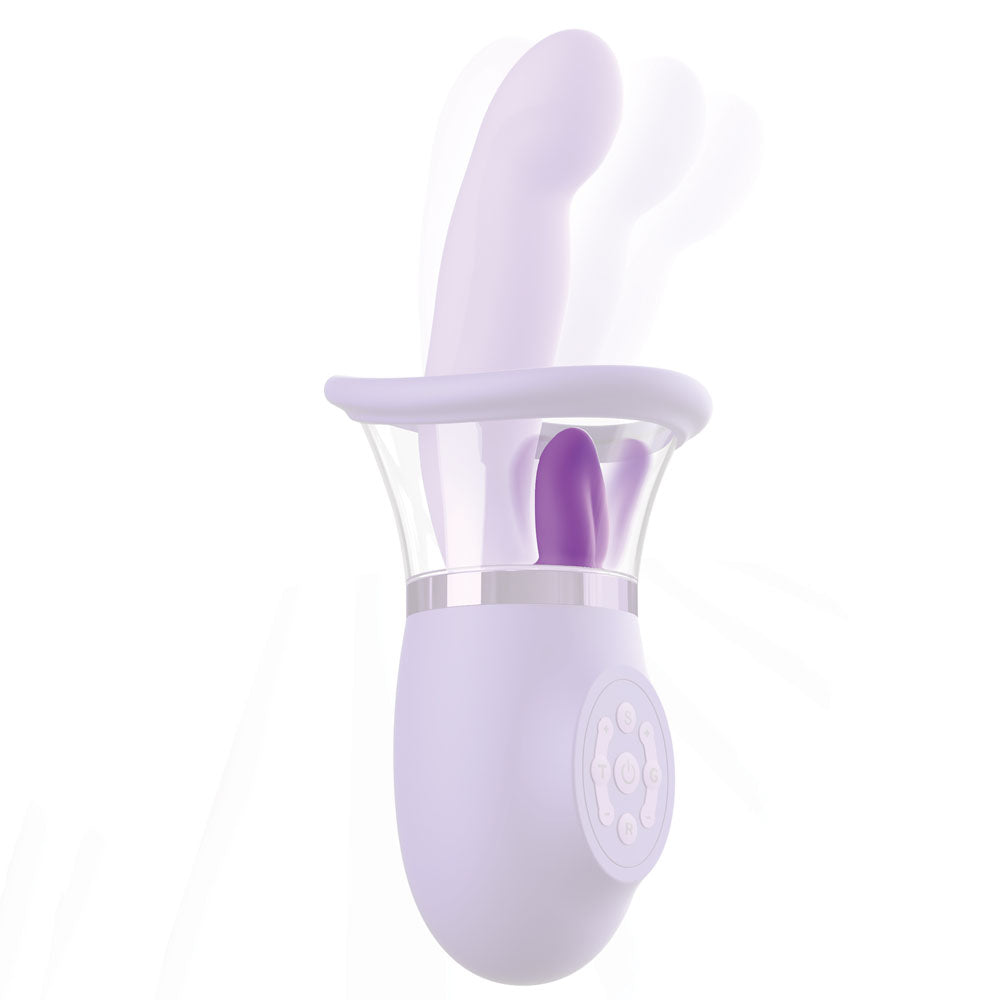 Fantasy For Her Ultimate Pleasure Pro Plus - Purple USB Rechargeable Sucking Licking & Flicking Vibrator - PD4970-12