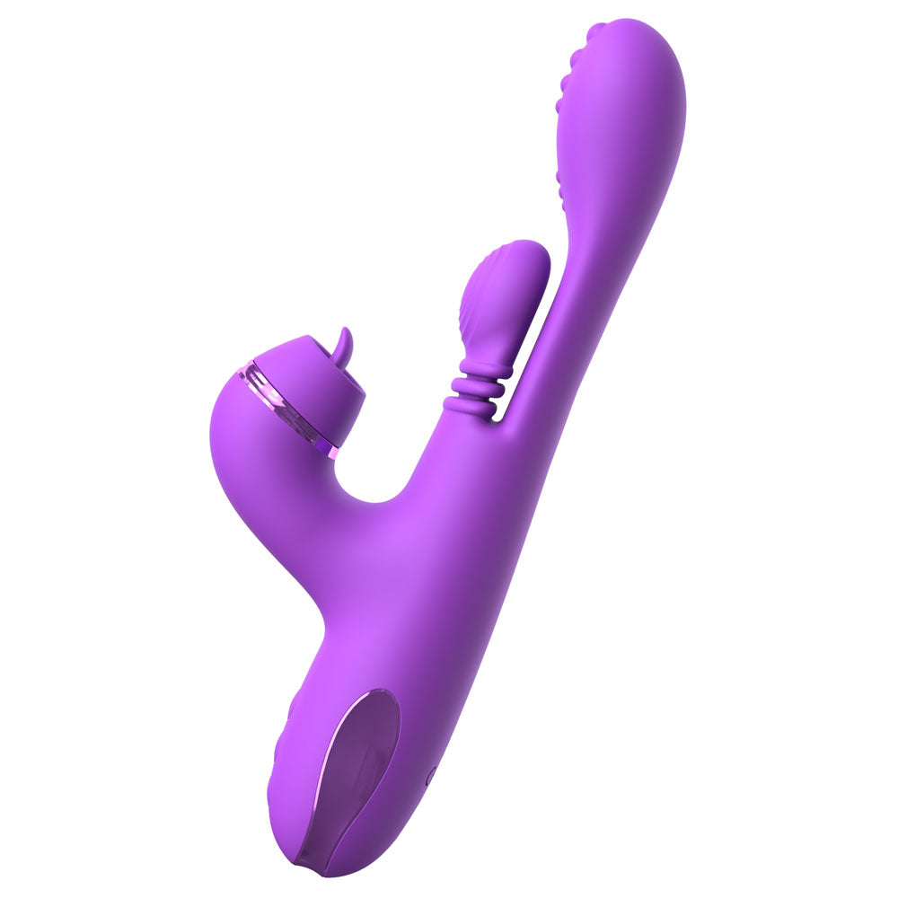 Fantasy For Her IntiMotion Pulse Pro - Purple 24 cm USB Rechargeable Swirling & Flicking Rabbit Vibrator - PD4978-12
