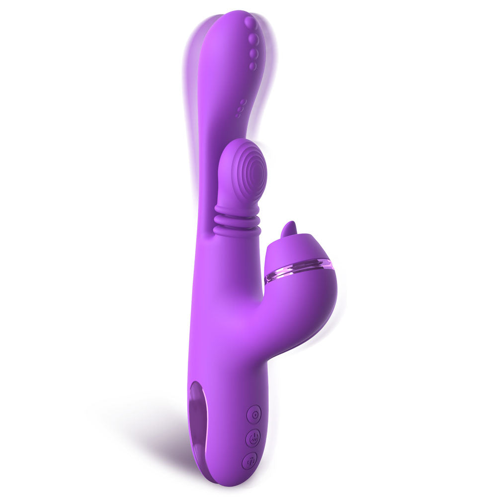 Fantasy For Her IntiMotion Pulse Pro - Purple 24 cm USB Rechargeable Swirling & Flicking Rabbit Vibrator - PD4978-12