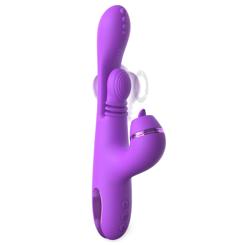 Fantasy For Her IntiMotion Pulse Pro - Purple 24 cm USB Rechargeable Swirling & Flicking Rabbit Vibrator - PD4978-12