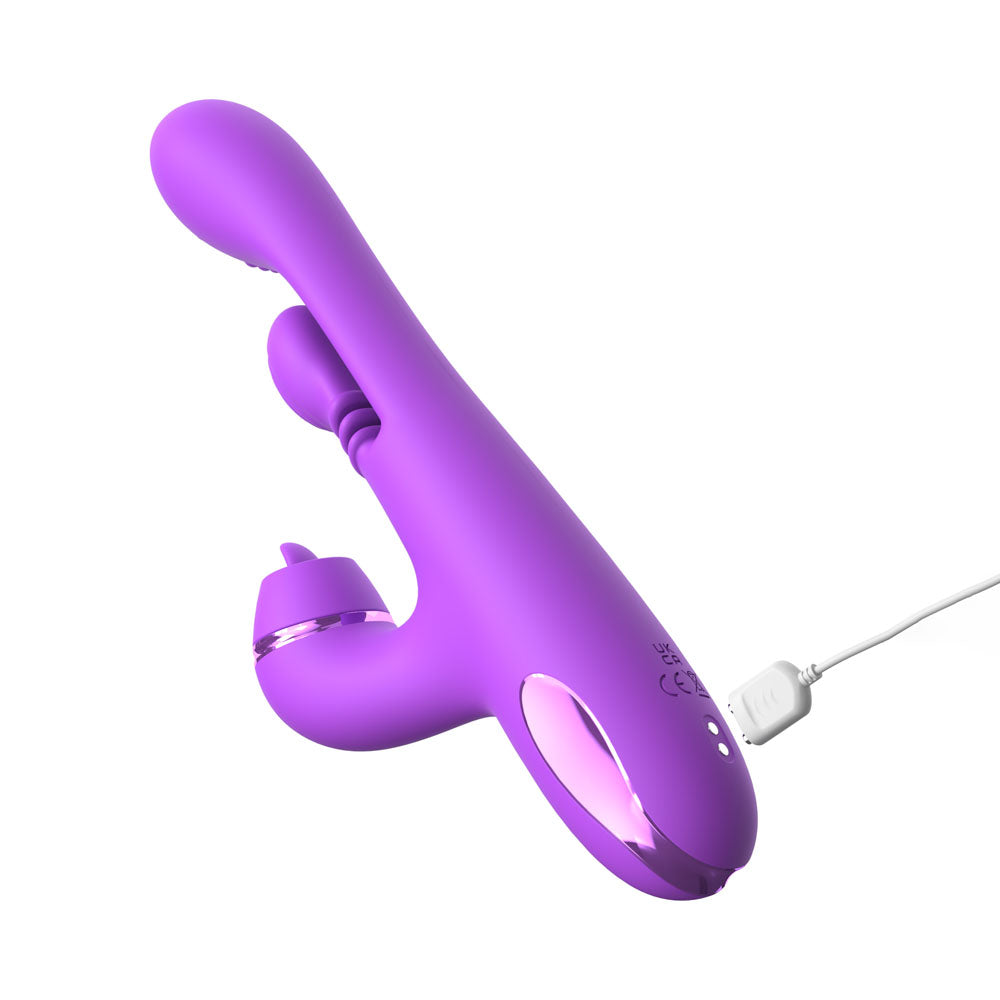 Fantasy For Her IntiMotion Pulse Pro - Purple 24 cm USB Rechargeable Swirling & Flicking Rabbit Vibrator - PD4978-12