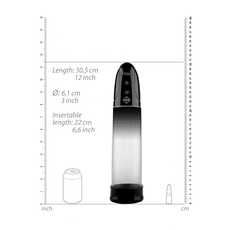 Pumped Automatic Rechargeable Luv Pump - Black USB Rechargeable Powered Penis Pump - PMP044BLK