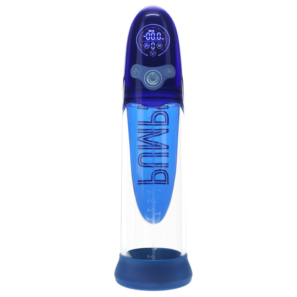 PUMPED Aqua-Pro Auto Pump - Blue - Blue/Clear USB Rechargeable AI-Enabled Submersible Auto Penis Pump - PMP053BLU