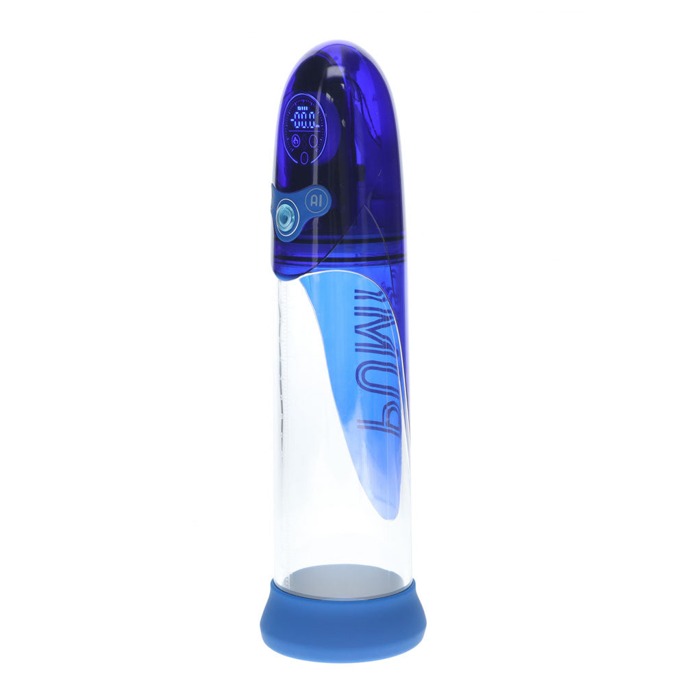 PUMPED Aqua-Pro Auto Pump - Blue - Blue/Clear USB Rechargeable AI-Enabled Submersible Auto Penis Pump - PMP053BLU