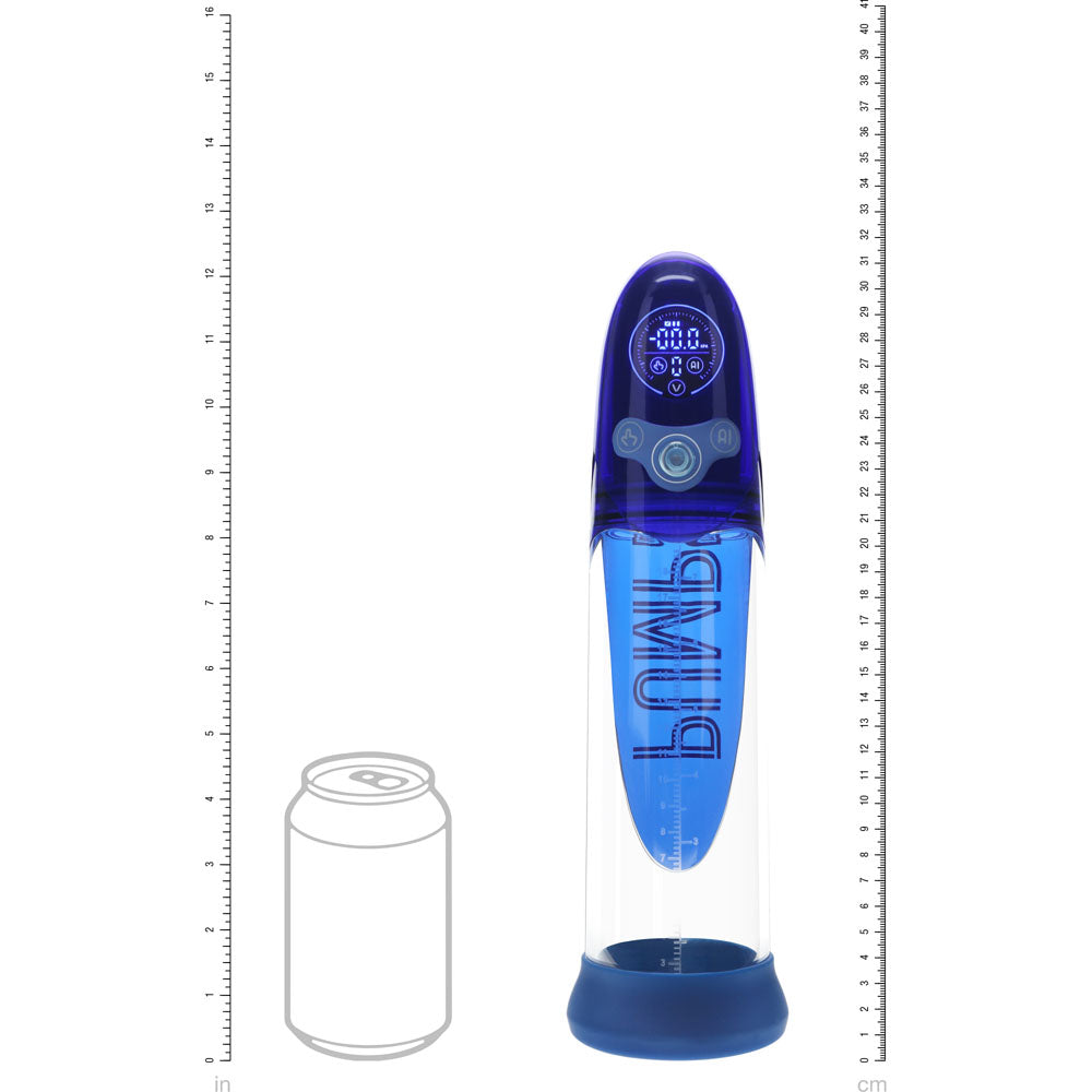 PUMPED Aqua-Pro Auto Pump - Blue - Blue/Clear USB Rechargeable AI-Enabled Submersible Auto Penis Pump - PMP053BLU