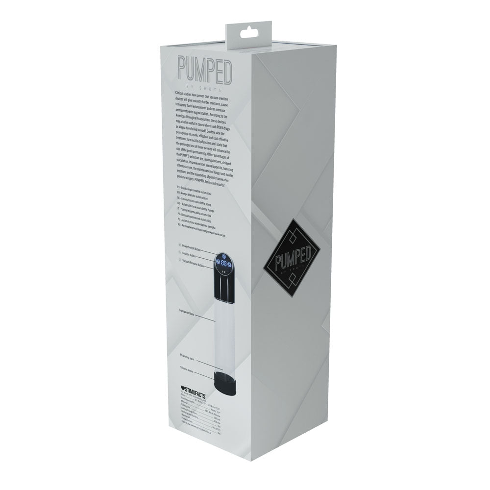 PUMPED Automatic Waterproof Pump - Black - Black/Clear USB Rechargeable Automatic Penis Pump - PMP056BLK