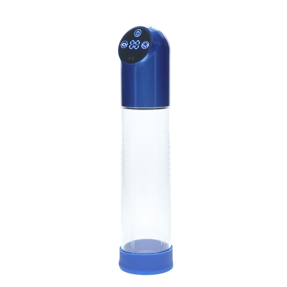 PUMPED Automatic Waterproof Pump - Metal Blue - Blue/Clear USB Rechargeable Automatic Penis Pump - PMP056MBL