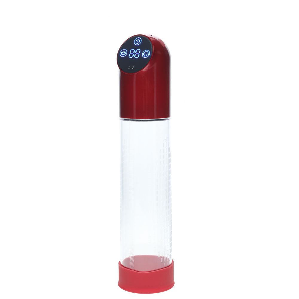 PUMPED Automatic Waterproof Pump - Metal Red - Red/Clear USB Rechargeable Automatic Penis Pump - PMP056MRD