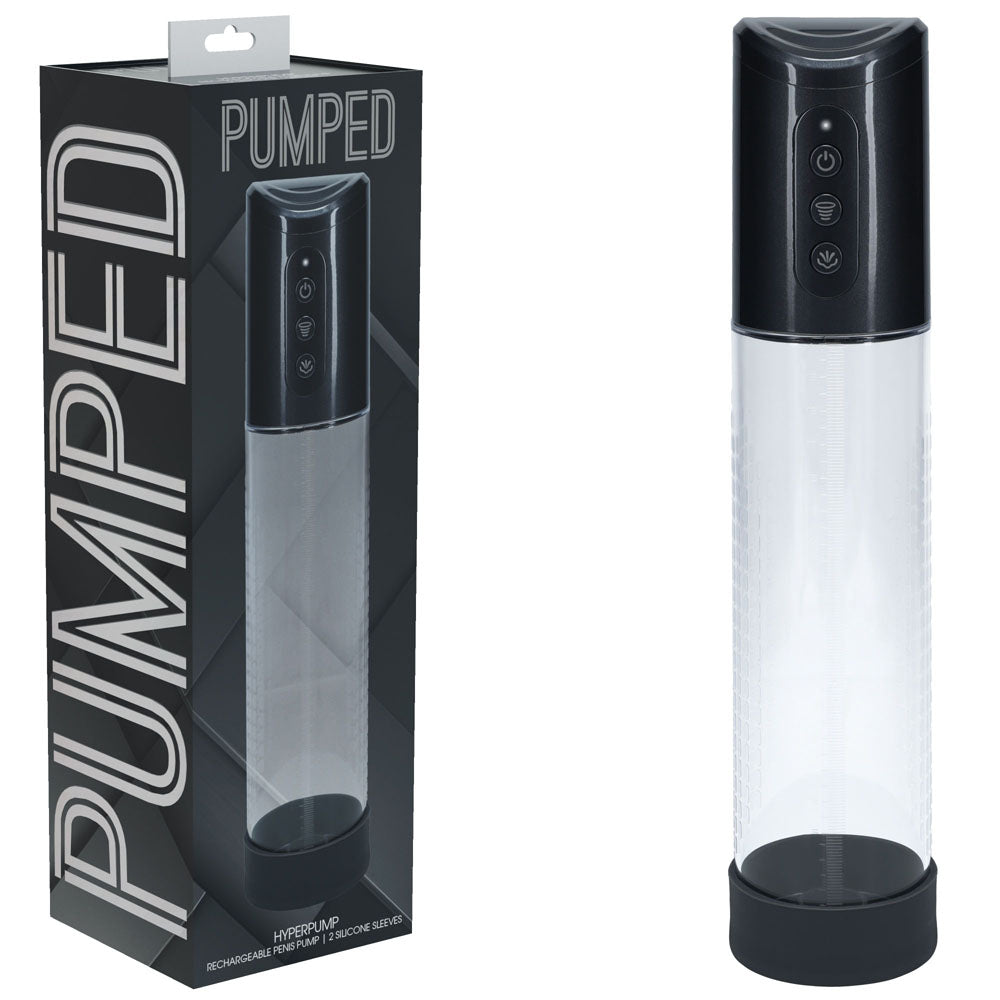 PUMPED Hyperpump Automatic Pump - Gunmetal - Gunmetal Grey USB Rechargeable Auto Penis Pump - PMP057GUN