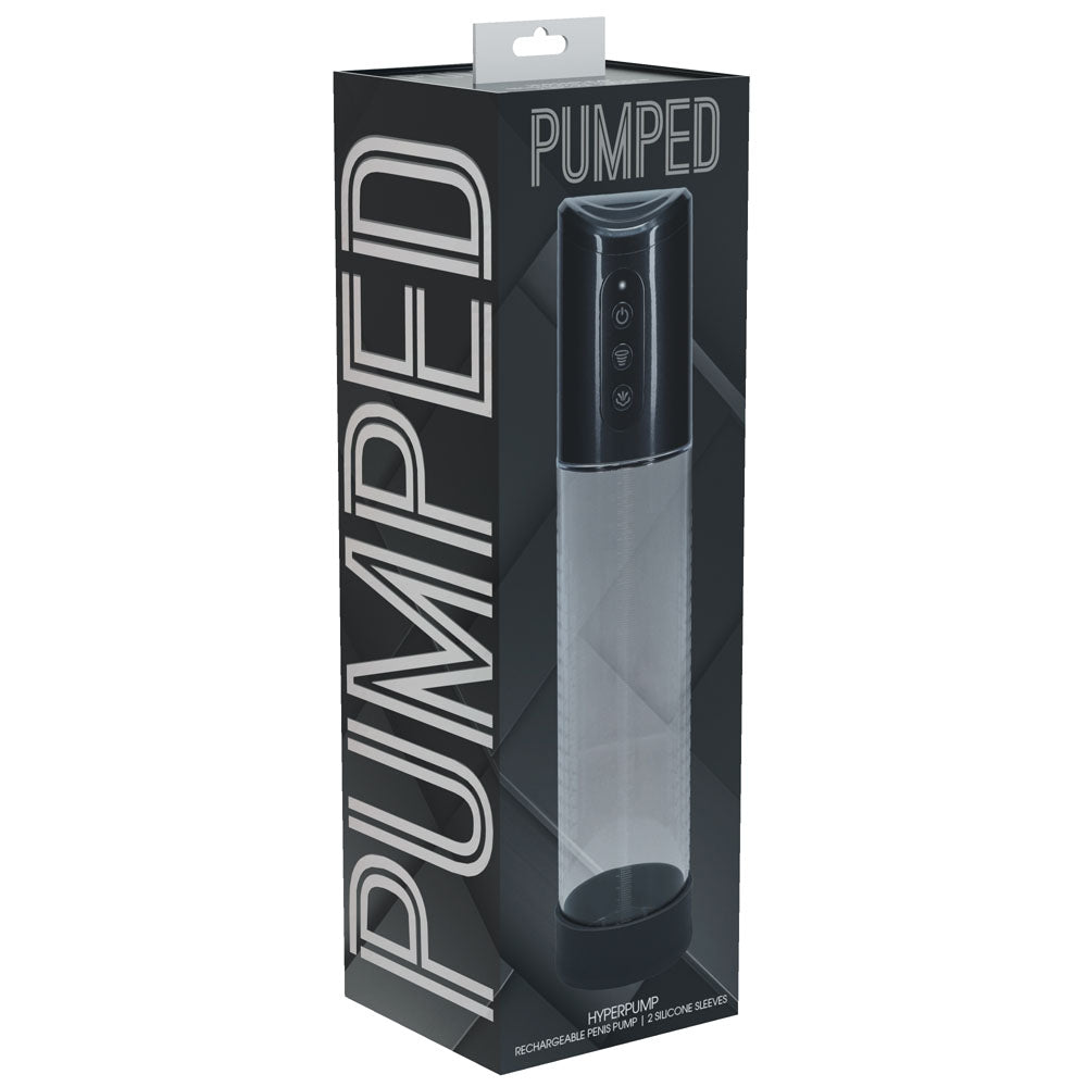 PUMPED Hyperpump Automatic Pump - Gunmetal - Gunmetal Grey USB Rechargeable Auto Penis Pump - PMP057GUN