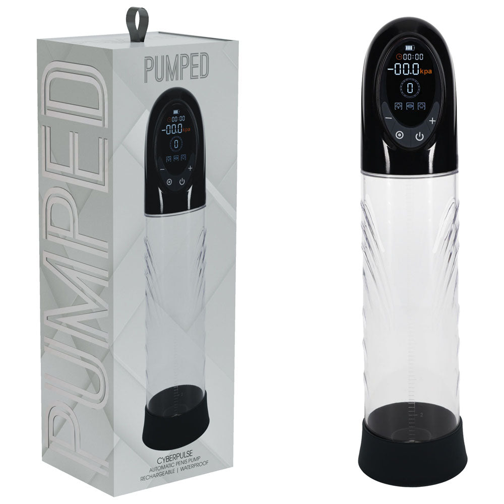 PUMPED CyberPulse Automatic Penis Pump - Black - Black/Clear USB Rechargeable Auto Penis Pump - PMP060BLK