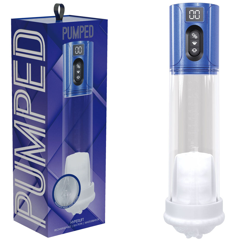 PUMPED HyperLift - Blue - Metallic Blue/Clear USB Rechargeable Auto Pump - PMP067MBL